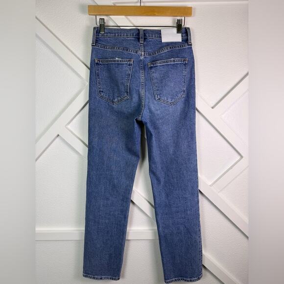 Aritzia Denim Forum The Arlo Hi-Rise Straight Distressed Jeans Size 25 - Picture 4 of 11